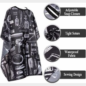 Barber Cape with Black & White Tool Print
